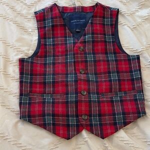 Janie and Jack Red and Blue Plaid Vest
